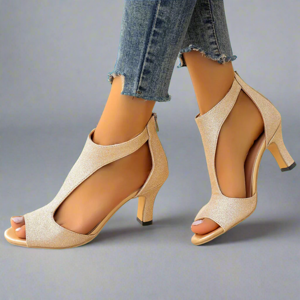 Heidrun - Eleganti un ērti sandales ar papēdi