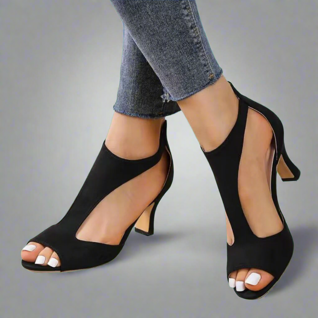Heidrun - Eleganti un ērti sandales ar papēdi