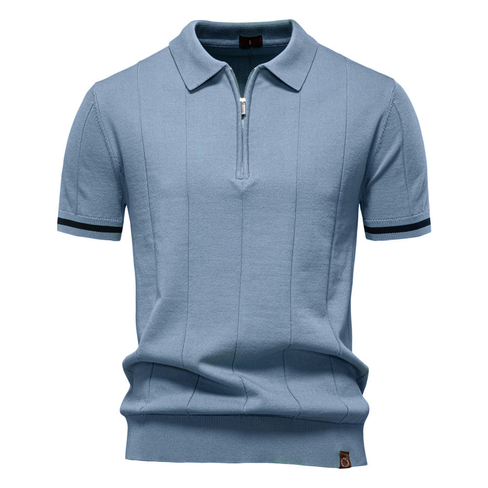 Polo ar Pusē Zipper - Vertikāla Tekstūra
