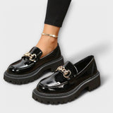 Lúcia - Platform moccasins for women with buckle closure