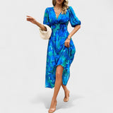 Clara – eleganta ziedu midi kleita