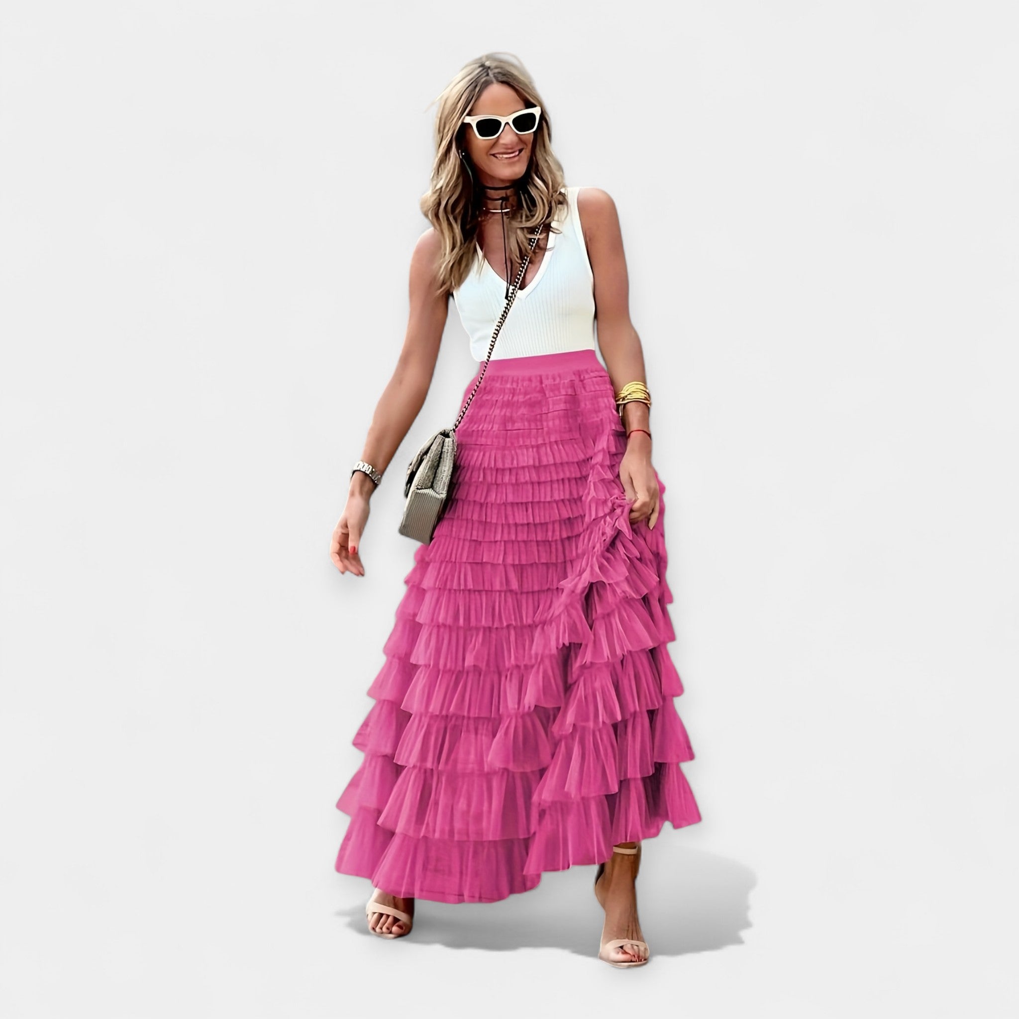 Boho svārki ar satīna apdari