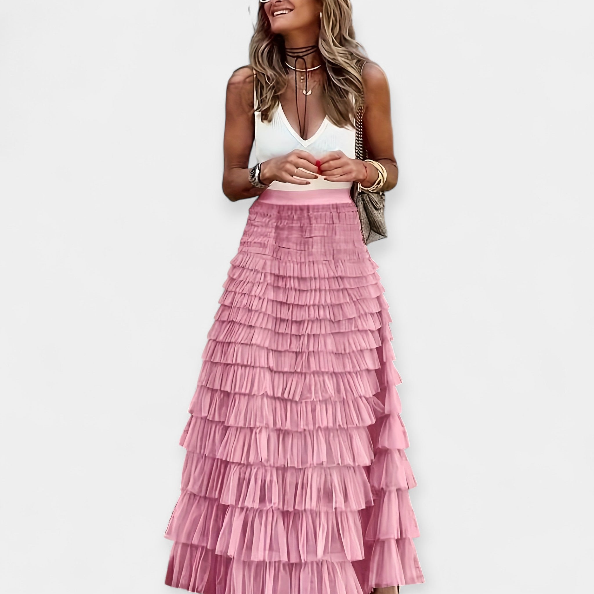 Boho svārki ar satīna apdari