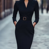 Iara - eleganta melna kleita