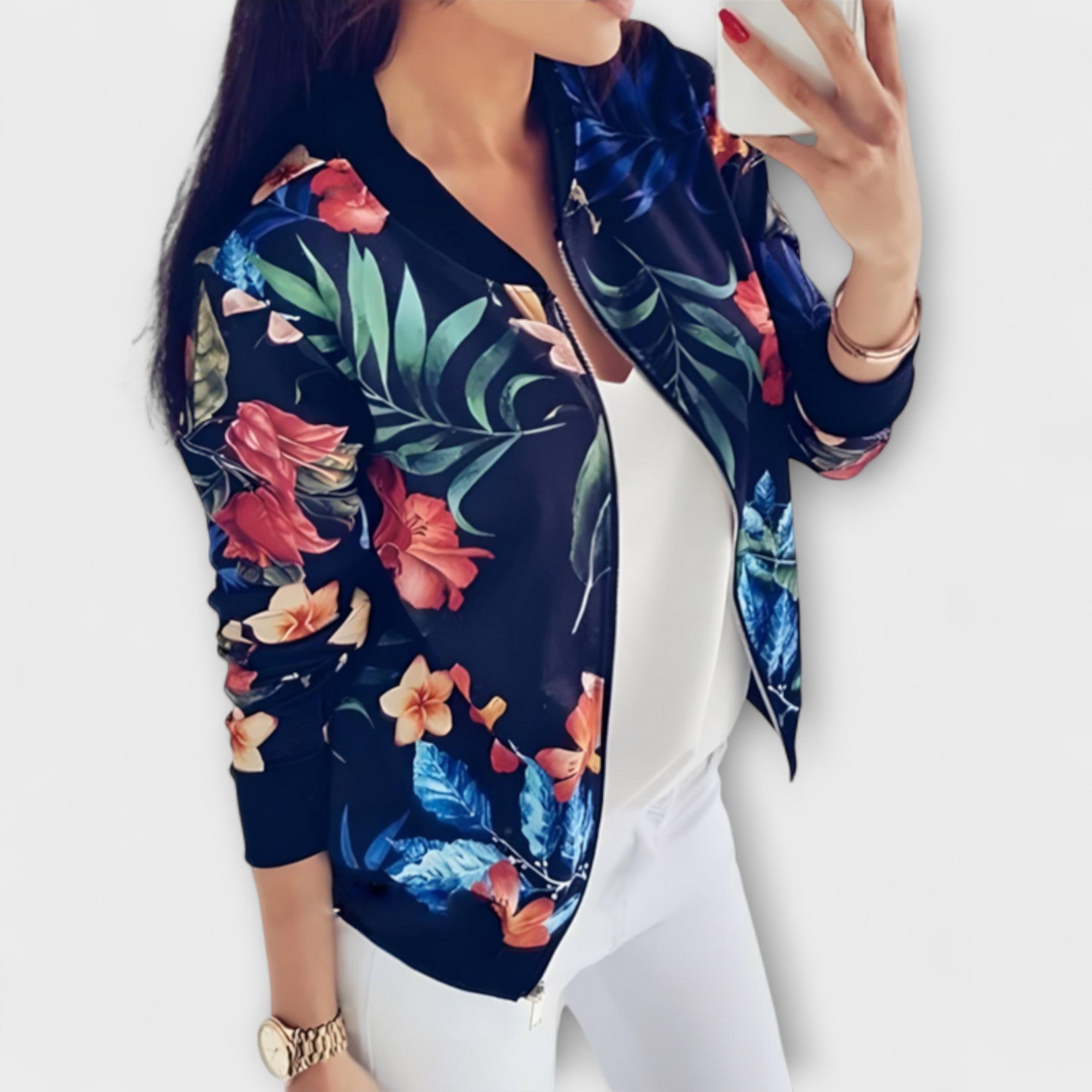 Andreia - Elegants ziedu bomber jaka